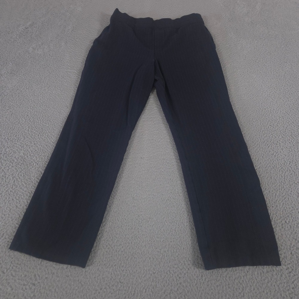 SPANX Dark Navy Pinstripe Straight-Leg Trousers